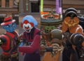 Heroes wearing Halloween masks